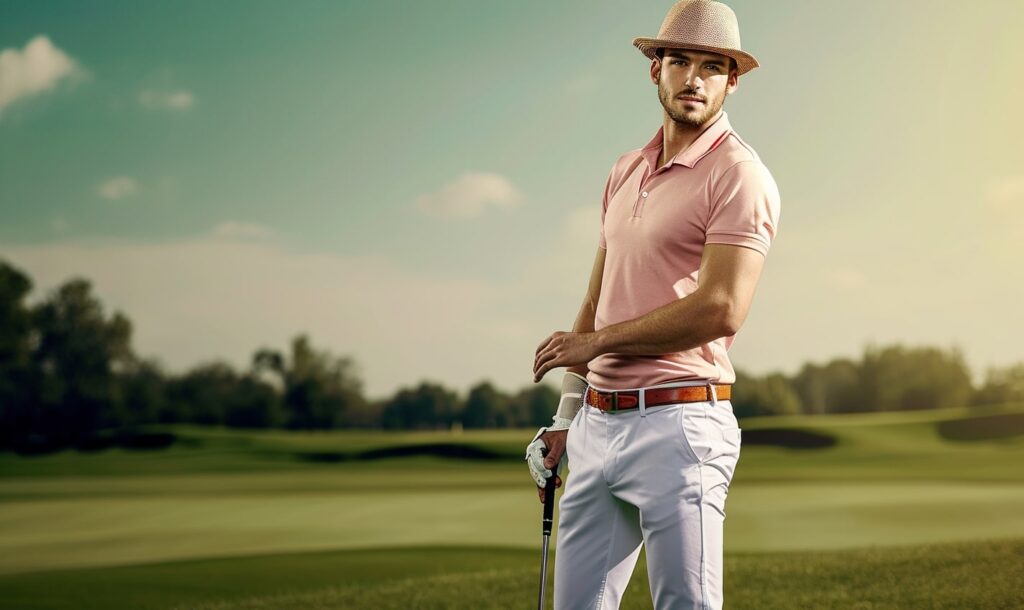 Golfer in golf fashion attire